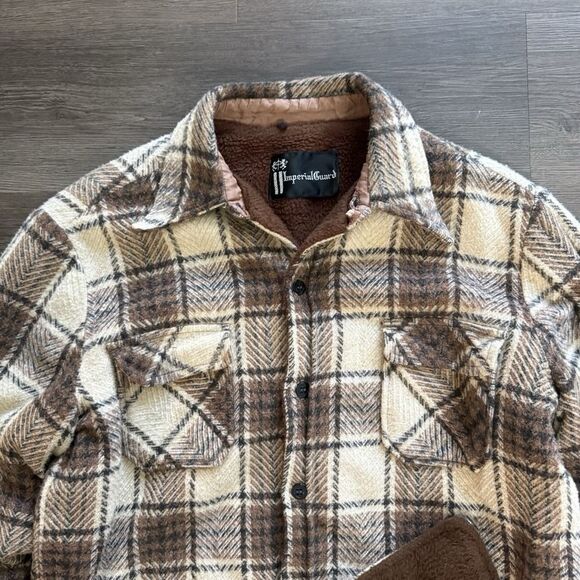 VTG Imperial Guard 60s 70s Heavy CPO Plaid Flannel Shacket Large Jacket - Picture 2 of 8